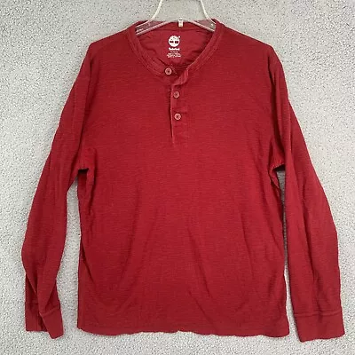 Mens Timberland Red XL Thermal Waffle Long Sleeve Shirt • $12.99