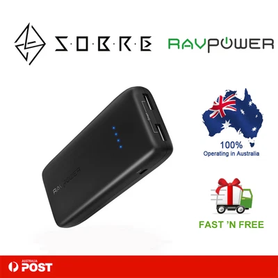 $52.95 • Buy RAVPower 12000mAh 3.4A 2 USB Port External Battery Power Bank Portable Charger