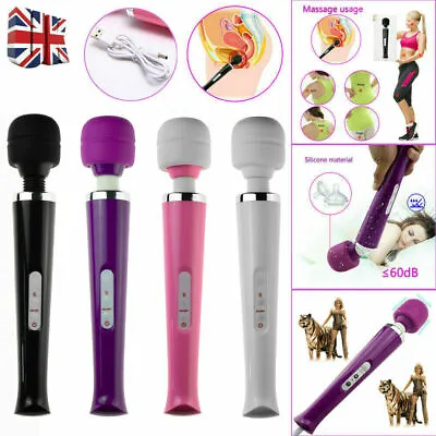 Wireless Electric Magic Wand Full Body Massager Waterproof 10 Vibration Modes UK • £9.88