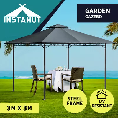 $199.95 • Buy Instahut Gazebo 3x3 Marquee Outdoor Wedding Party Camping Tent Iron Art Canopy
