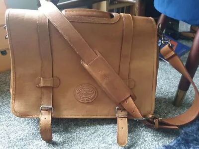 Eddie Bauer Tan Leather Laptop Satchel Bag Vintage Rare. Good Condition • £70