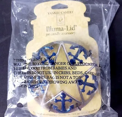 Yankee Candle ILLUMA-LID Jar Candle Topper Siliver And Navy Anchor. • £5.99