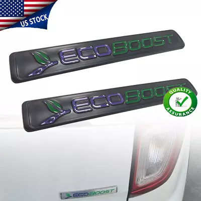 For SUV F-150 Metal ECOBOOST Emblem Badge Black & Green Adhesive Badge Nameplate • $16.89