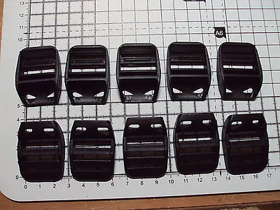 10pcs. Black Plastic Ladderlock Buckles For Webbing 25mm   N  • £1.89