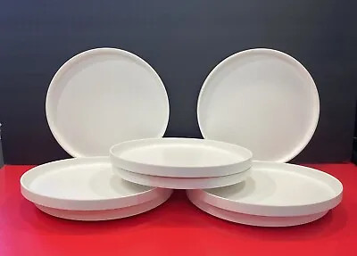 Set Of 8 Vintage Heller White Melamine Dinner Plates • $23