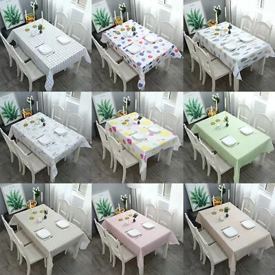 Wipe Clean Tablecloth Waterproof Dining Kitchen Table Cover Protector • £5.59