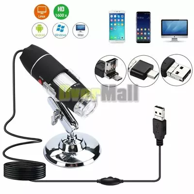 $22.79 • Buy 1000X/1600X 8 LED USB Zoom Digital Microscope Hand Held Biological Endoscope Hot