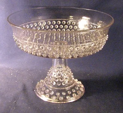 Canton Glass Stardrop Compote Pattern 9   Footed 18 A3 • $18.99