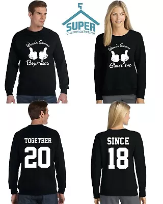 Couple Matching CREWNECK World Greatest Boyfriend Girlfriend TOGETHER SINCE DATE • $59.99