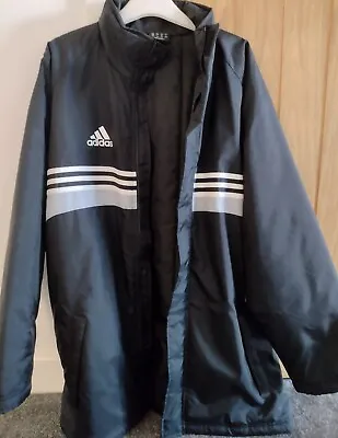 Mens Adidas Padded Managers Bench Winter Coat Jacket Medium No Res! £70 Pristine • £8.50