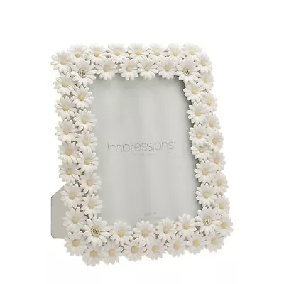 Impressions White Resin Daisy Photo Frame 6  X 8  Fr49868 • £26.95