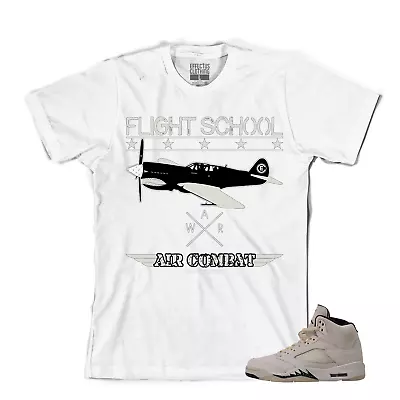 Tee To Match Air Jordan Retro 5 Sail Sneakers. Flight School Tee • $24