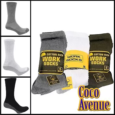 £26.12 • Buy 5-20 Pair Big Foot Work Socks Mens Cotton Rich Thick Warm Heavy Duty Socks 11-14