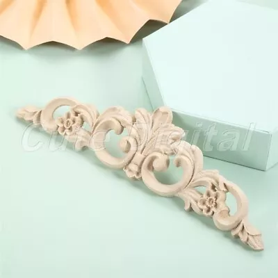 $3.03 • Buy Unpainted Wood Carved Corner Onlay Decal Applique Frame Furniture Decoration DIY