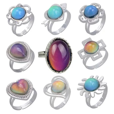 Mood Tracker Ring Temperature Control Color Changing Women Kids Gemstone Jewelry • $0.80