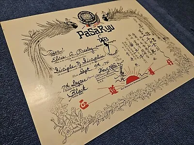 Elvis Presley Kang Rhee Autographed PaSaRyu Certificate 7th Degree Hand Signed • $699.99