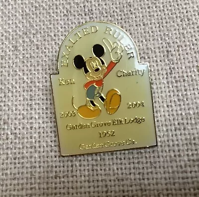 BPOE Elks Lodge 1952 Garden Grove California Mickey Mouse Hat Lapel Pin Pinback • $9.95