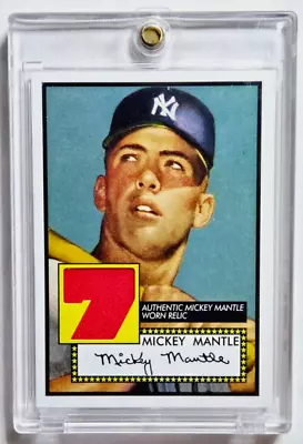 2006 Topps #7 Mickey Mantle 1952 Retro Rookie Card Jersey Relic New York Yankees • $69.99