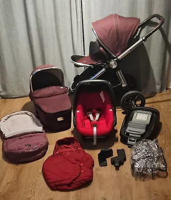 Mamas & Papas Ocarro MULBERRY  LIMITED PUSHCHAIR BUNDLE + MAXI COSI ISOFIX  • £329