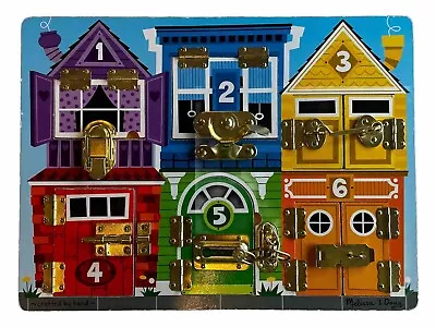 Melissa & Doug Latches Board Educational Numbers Toy Puzzle Locks Animals  • $9.97