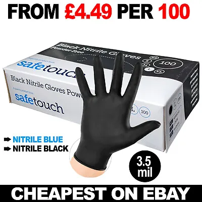£1.49 • Buy Black Nitrile Powder & Latex Free Thick Disposable Gloves Tattoo Mechanic 100
