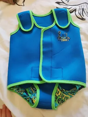 Zoggs Baby Wrap Wet Vest Stage 1 Start To Swim 6-12 Months Blue Swimsuit New • £7