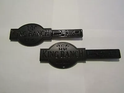 2pcs New 2003-2007 F250 F-250 King Ranch Fender Tail Emblems Badge Black • $23.99