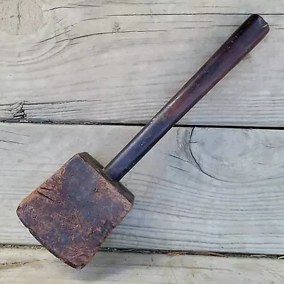 Antique Vintage Primitive Hard Wood Mallet  Hammer Carpenter Woodworker No Scars • $49.99