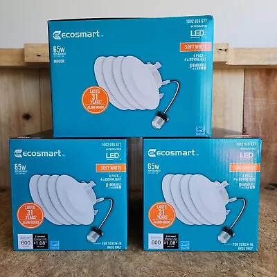 12 Pack Ecosmart 65w 4in Downlight Dimmable Soft White Screw-in Base • $42.99