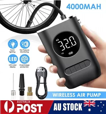 Air Pump Tire Car Electric Inflator Bike Pump Mini Wireless Portable Pump 150PSI • $41.95