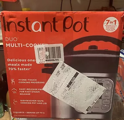 Instant Pot Duo Stainless Steel 7-in-1 Electric Digital Pressure Cooker - 3QT • $50