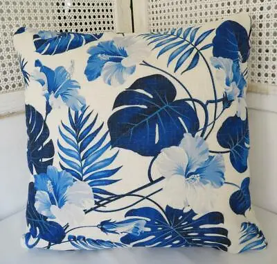60CM New Hamptons Coastal Blues Floral Lounge Bed Cushion Cover • $14.90