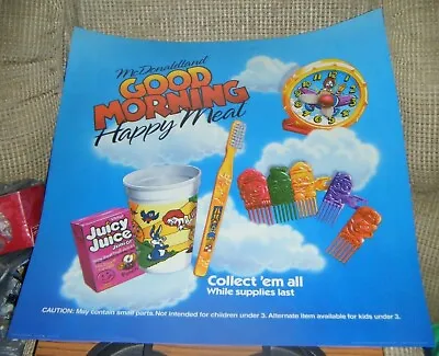 1990 GOOD MORNING TRANSLITE McDonald's Happy Meal Advertising Sign 22    • $6.99