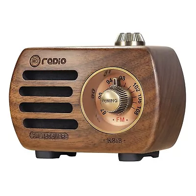 PRUNUS J-818 Portable Wooden Mini Radios Retro Radio FM Bluetooth Speaker • $24.99