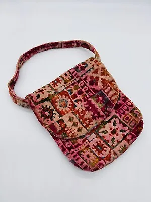 Vintage Chenille Purse /handbag Boho Retro Style With Abstract Pattern • $19.99