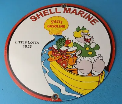 Vintage Shell Gasoline Porcelain Gas Motor Oil Service Station Marine Pump Sign • $142.47