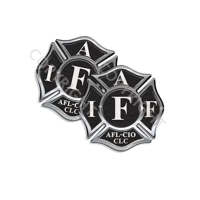 IAFF Sticker Decals 2pack Firefighter Int'l Maltese Cross Black White 4  Wide • $3.99