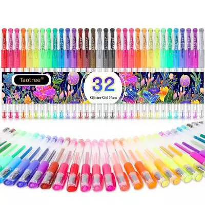 Taotree Glitter Gel Pens 32 Color Neon 32 Count (Pack Of 1) 32 Multicolor  • $13.25