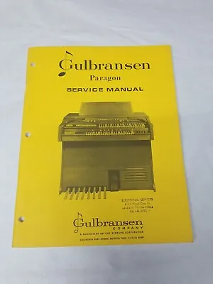 $59 • Buy Gulbransen Paragon Organ Service Manual 