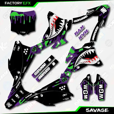 Purple Green Savage Camo Racing Graphics Kit Fit 14-21 Kawasaki KX85 Kx 85 Decal • $85.44