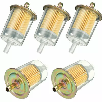 5X 3/8  Clear Plastic Fuel Filters Universal Motorcycle Inline Gas Fuel Line & • $10.79