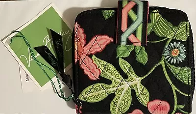 Vera Bradley Retired Rare To Find Botanica Black Multi Color Mini Zip Wallet New • $29.50