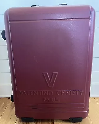 VALENTINO CHRISTY PARIS Vintage Large Rolling Suitcase Hard Case With Code • $150