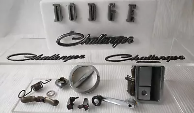 LOT Vintage 70's DODGE Challenger Script Emblems Letters Gas Cap Handle Parts • $98.99