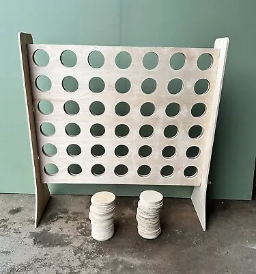 Giant Connect 4 Garden Games Wooden Party Wedding Events Props Games • £299