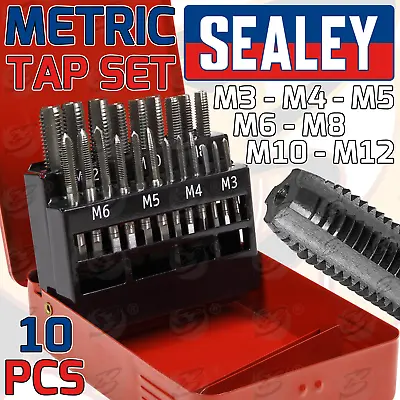 SEALEY Metric Tap Set 21pc M3 M4 M5 M6 M8 M10 M12 Taper Plug Thread Repair Taps • £23.95