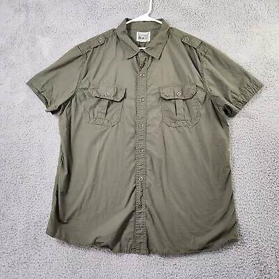 Converse One Star Shirt Mens Extra Large Green Button Up Short Sleeves Pockets • $6.49