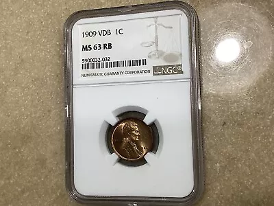 1909 VDB 1c Lincoln Cent *Grand Pa’s Collection* NGC MS 63 RB • $79