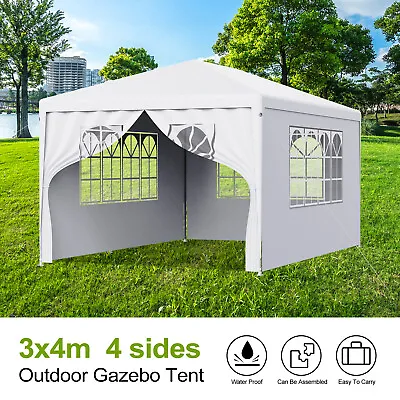 Gazebo For Garden Party Camping Festivals Beer Tent W/4 Removable Sidewalls 3x4m • £54.99