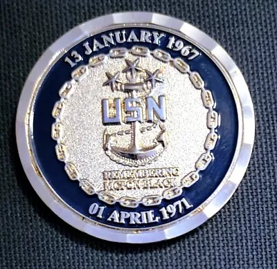 Amazing 1.5  Navy USN Chiefs Pride Challenge Coin MCPON Black Tribute • $57.36